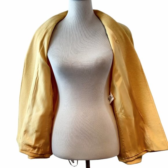 Escada Womens Vtg Yellow Wool Nylon Open Front Pockets Lined Blazer 38 (US M) - Picture 5 of 12
